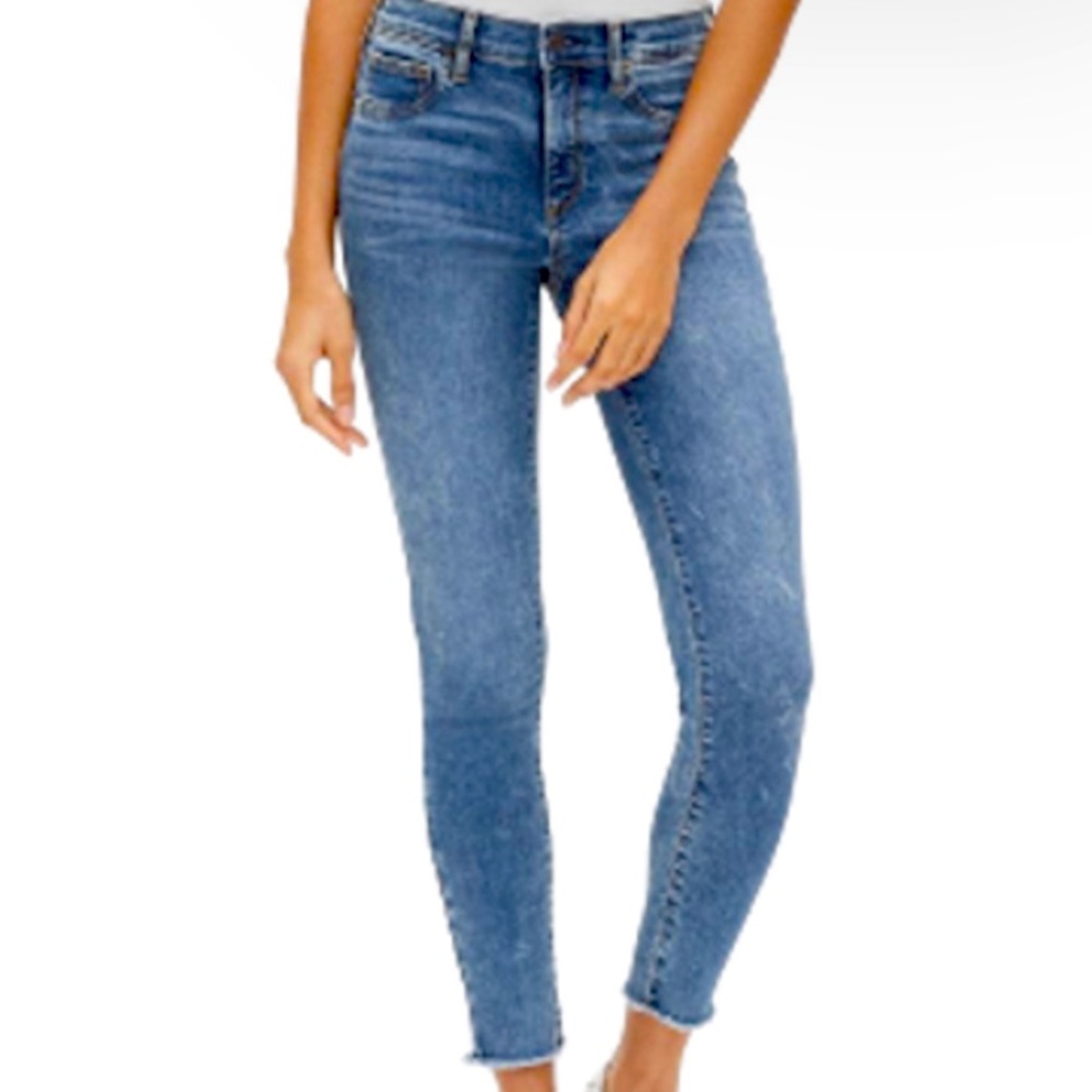Gap Raw Hem Favorite Jeggings Medium Wash Ankle Jeans 24R 0